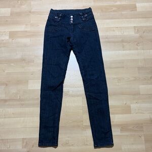 Stylish High Rise Women's Pants in Navy